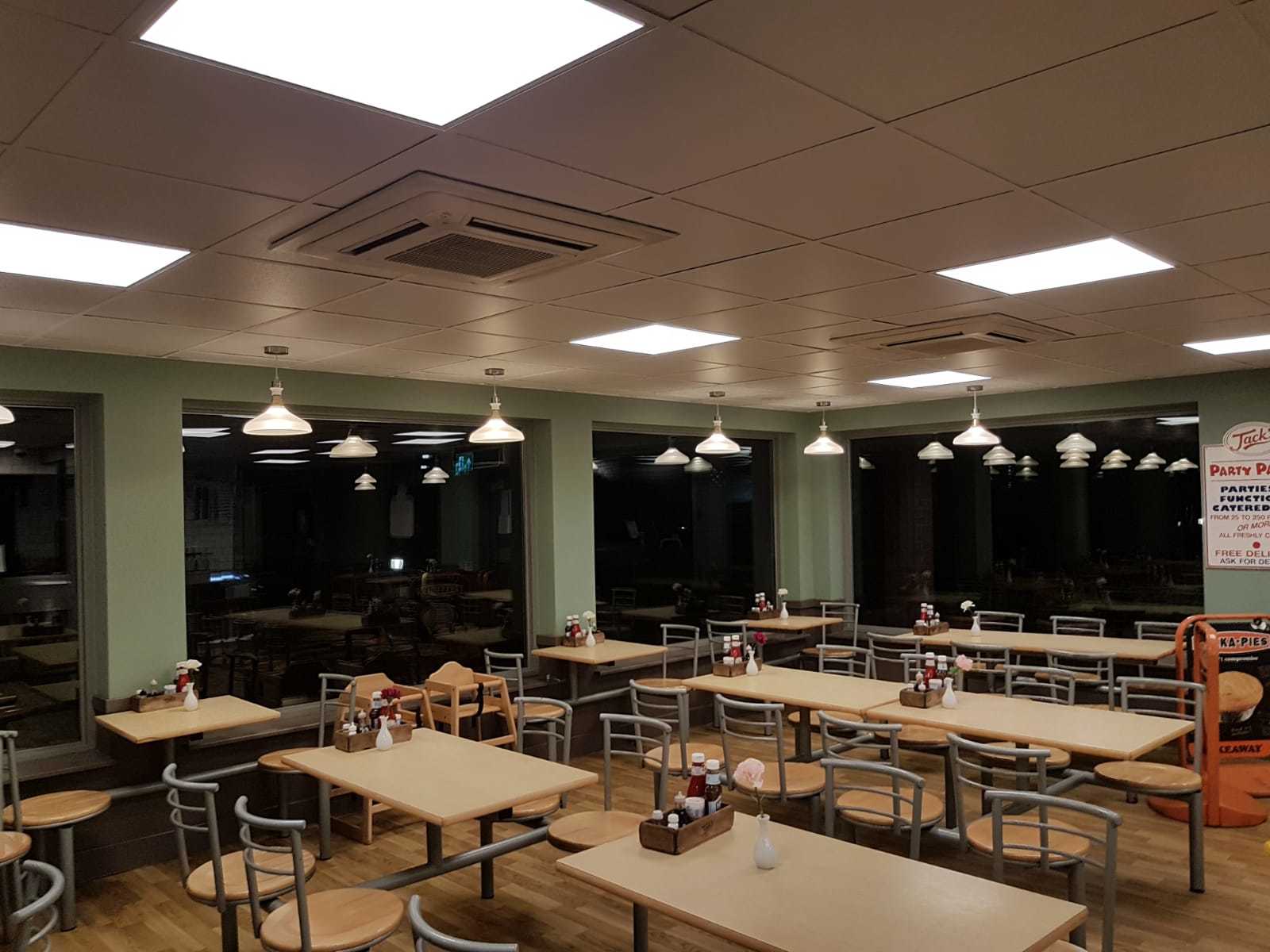 Replacing fluorescent lights with new LED ceiling panel lights